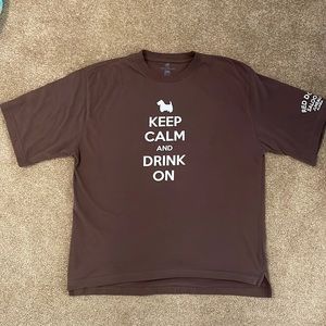 XXL Brown T-Shirt - “Keep Calm and Drink On” - Good Condition